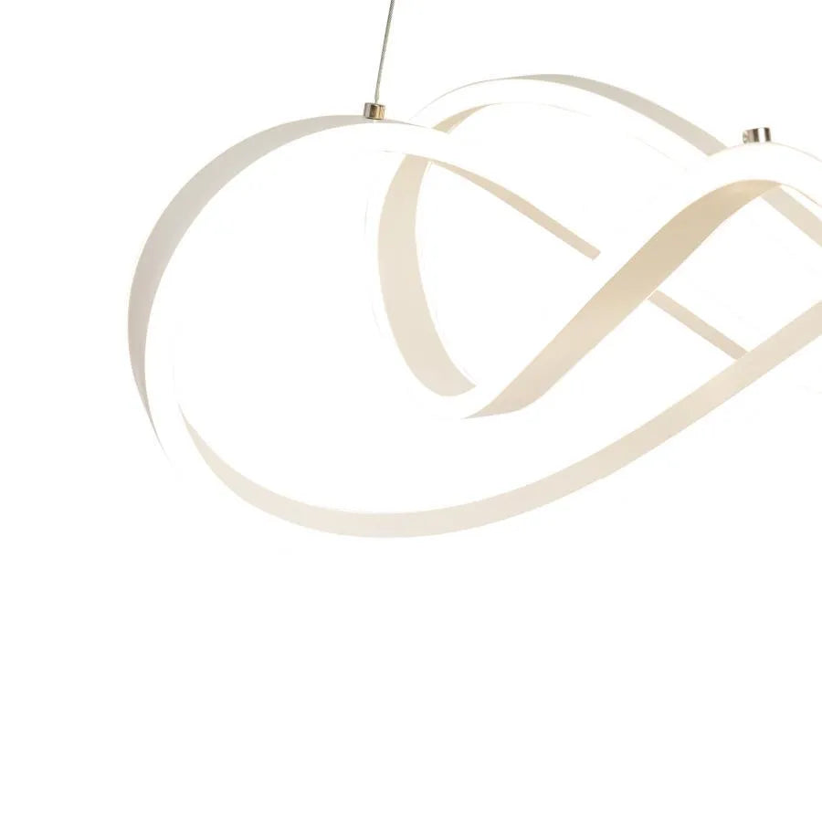 Lustra LED suspendata cu telecomanda INFINITY HALO 69W,  lumina Rece/Calda/Neutra, Dimabila, Alb, Inaltime Reglabila