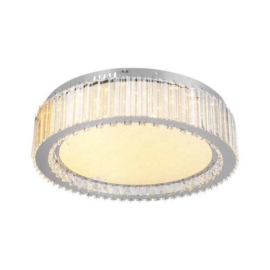 Lustra LED cu telecomanda si cristal MADOX 60W,  lumina Rece/Calda/Neutra, Dimabila, Argintiu