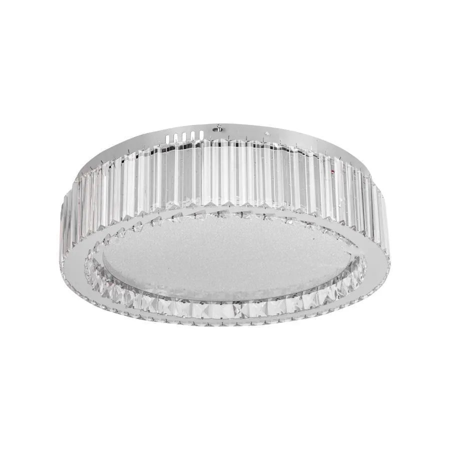 Lustra LED cu telecomanda si cristal MADOX 60W,  lumina Rece/Calda/Neutra, Dimabila, Argintiu