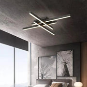 Lustra LED cu telecomanda MORA 80W, 4 Elemente, Liniara, lumina Rece/Calda/Neutra, Dimabila, Negru