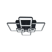 Lustra LED cu telecomanda ELLA 120W, 6 Patrate, lumina Rece/Calda/Neutra, Dimabila, Negru, Metal si Acril