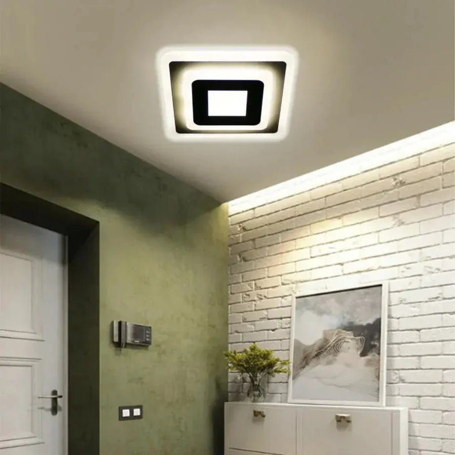 Lustra LED MORNIKA 14W, Diametru 25cm, Patrata, lumina Neutra, Alb