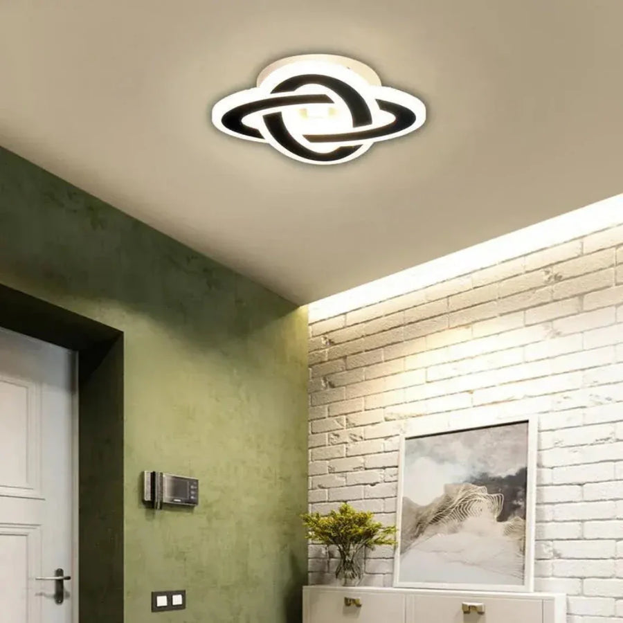 Lustra LED CRINELLA 44W, Diametru 23cm, lumina Rece/Calda/Neutra 3000K/4000K/6000K, Negru, Metal si Acril