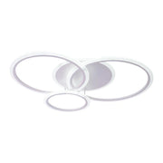 Lustra LED cu telecomanda LUCY 70W, 4 Cercuri, lumina Rece/Calda/Neutra, Dimabila, Alb