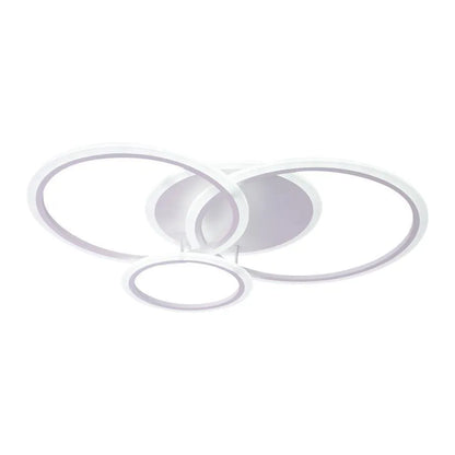 Lustra LED cu telecomanda LUCY 70W, 4 Cercuri, lumina Rece/Calda/Neutra, Dimabila, Alb