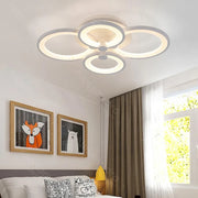 Lustra LED cu telecomanda ALANI 52W, 4 Cercuri, lumina Rece/Calda/Neutra, Dimabila, Alb
