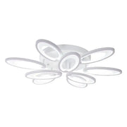 Lustra LED cu telecomanda SUNFLOWER 98W, 9 Elemente, lumina Rece/Calda/Neutra, Dimabila, Alb