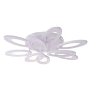 Lustra LED cu telecomanda SUNFLOWER 98W, 9 Elemente, lumina Rece/Calda/Neutra, Dimabila, Alb