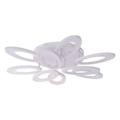 Lustra LED cu telecomanda SUNFLOWER 98W, 9 Elemente, lumina Rece/Calda/Neutra, Dimabila, Alb