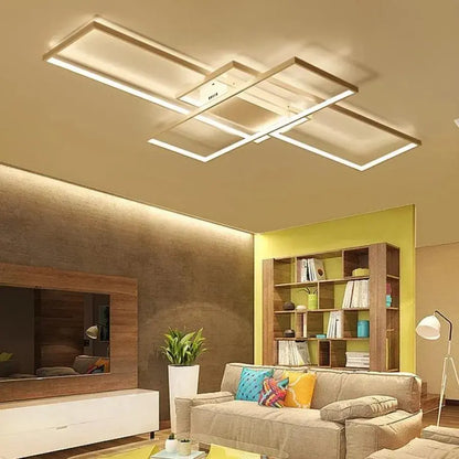 Lustra LED cu telecomanda LANDYN 78W, lumina Rece/Calda/Neutra, Dimabila, Alb