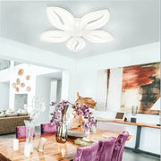 Lustra LED cu telecomanda ORCHID 66W, 5 Petale, lumina Rece/Calda/Neutra, Dimabila, Alb