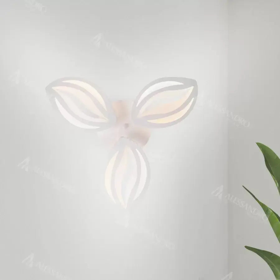 Lustra LED cu telecomanda ORCHID 40W, 3 Petale, lumina Rece/Calda/Neutra, Dimabila, Alb