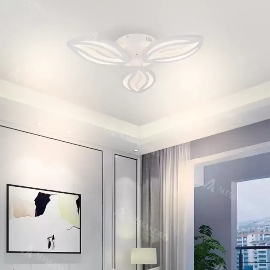 Lustra LED cu telecomanda ORCHID 40W, 3 Petale, lumina Rece/Calda/Neutra, Dimabila, Alb