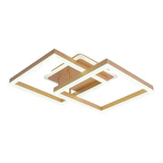 Lustra LED cu telecomanda ARWEN 142W, 2 Patrate, lumina Rece/Calda/Neutra, Dimabila, Auriu