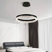 Lustra LED suspendata cu telecomanda BRINDA 124W, lumina Rece/Calda/Neutra, Dimabila, Negru, Inaltime Reglabila