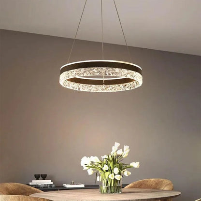 Lustra LED suspendata cu telecomanda BRINDA 124W, lumina Rece/Calda/Neutra, Dimabila, Negru, Inaltime Reglabila