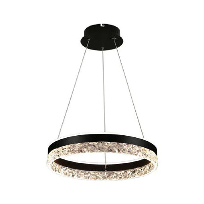 Lustra LED suspendata cu telecomanda BRINDA 124W, lumina Rece/Calda/Neutra, Dimabila, Negru, Inaltime Reglabila