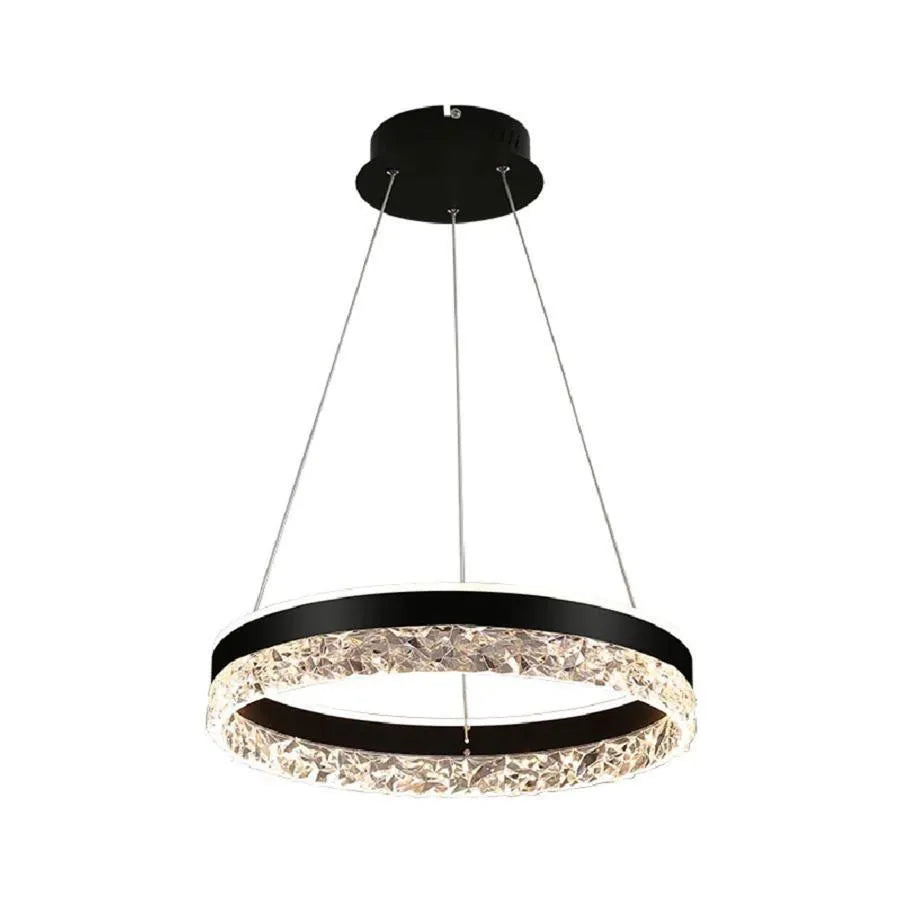 Lustra LED suspendata cu telecomanda BRINDA 124W, lumina Rece/Calda/Neutra, Dimabila, Negru, Inaltime Reglabila