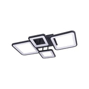 Lustra LED cu telecomanda MUGE 112W, 4 Patrate, lumina Rece/Calda/Neutra, Dimabila, Negru