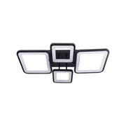 Lustra LED cu telecomanda ELLA 67W, 4 Patrate, lumina Rece/Calda/Neutra, Dimabila, Negru
