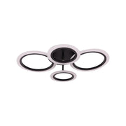 Lustra LED cu telecomanda BETTY 44W, 4 Cercuri, lumina Rece/Calda/Neutra, Dimabila, Negru