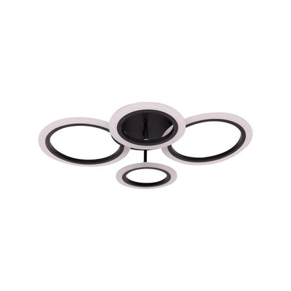 Lustra LED cu telecomanda BETTY 44W, 4 Cercuri, lumina Rece/Calda/Neutra, Dimabila, Negru