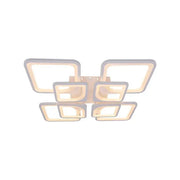 Lustra LED cu telecomanda ZOE 138W, 8 Patrate, lumina Rece/Calda/Neutra, Dimabila, Alb