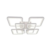 Lustra LED cu telecomanda ZOE 138W, 8 Patrate, lumina Rece/Calda/Neutra, Dimabila, Alb