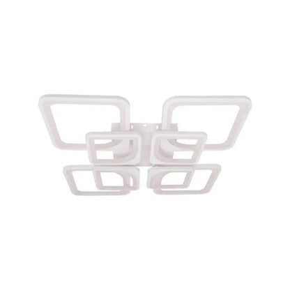 Lustra LED cu telecomanda ZOE 138W, 8 Patrate, lumina Rece/Calda/Neutra, Dimabila, Alb