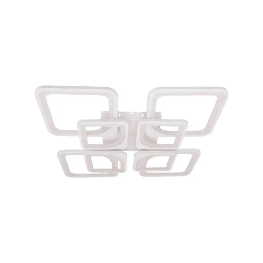 Lustra LED cu telecomanda ZOE 138W, 8 Patrate, lumina Rece/Calda/Neutra, Dimabila, Alb