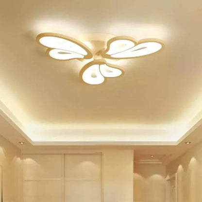 Lustra LED cu telecomanda BLOSSOM 40W, 3 Petale, lumina Rece/Calda/Neutra, Dimabila, Alb