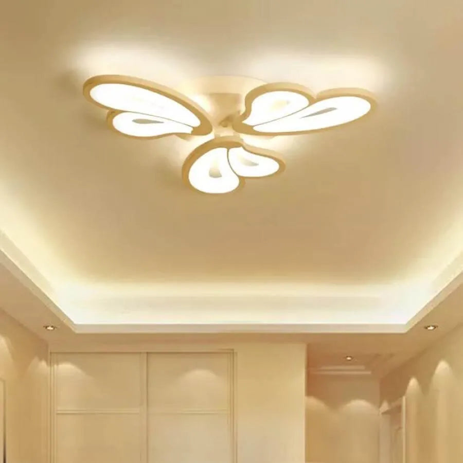 Lustra LED cu telecomanda BLOSSOM 40W, 3 Petale, lumina Rece/Calda/Neutra, Dimabila, Alb
