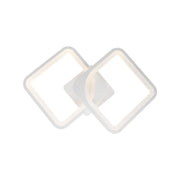 Lustra LED cu telecomanda ZOE 69W, 2 Patrate,  lumina Rece/Calda/Neutra, Dimabila, Alb