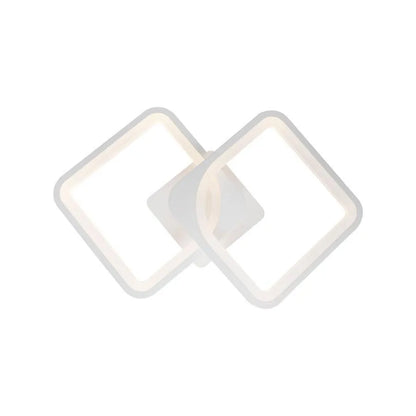 Lustra LED cu telecomanda ZOE 69W, 2 Patrate,  lumina Rece/Calda/Neutra, Dimabila, Alb