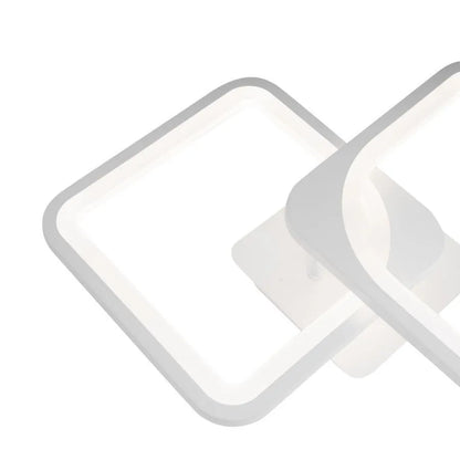 Lustra LED cu telecomanda ZOE 69W, 2 Patrate,  lumina Rece/Calda/Neutra, Dimabila, Alb