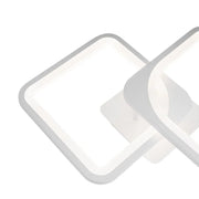 Lustra LED cu telecomanda ZOE 40W, 2 Patrate,  lumina Rece/Calda/Neutra, Dimabila, Alb