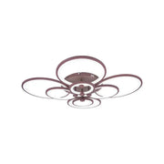 Lustra LED cu telecomanda ALANI 200W, 8 Cercuri, lumina Rece/Calda/Neutra, Dimabila, Maro