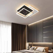 Lustra LED cu telecomanda Patrat, 184W, Lumina Rece/Calda/Neutra, Dimabila, Negru