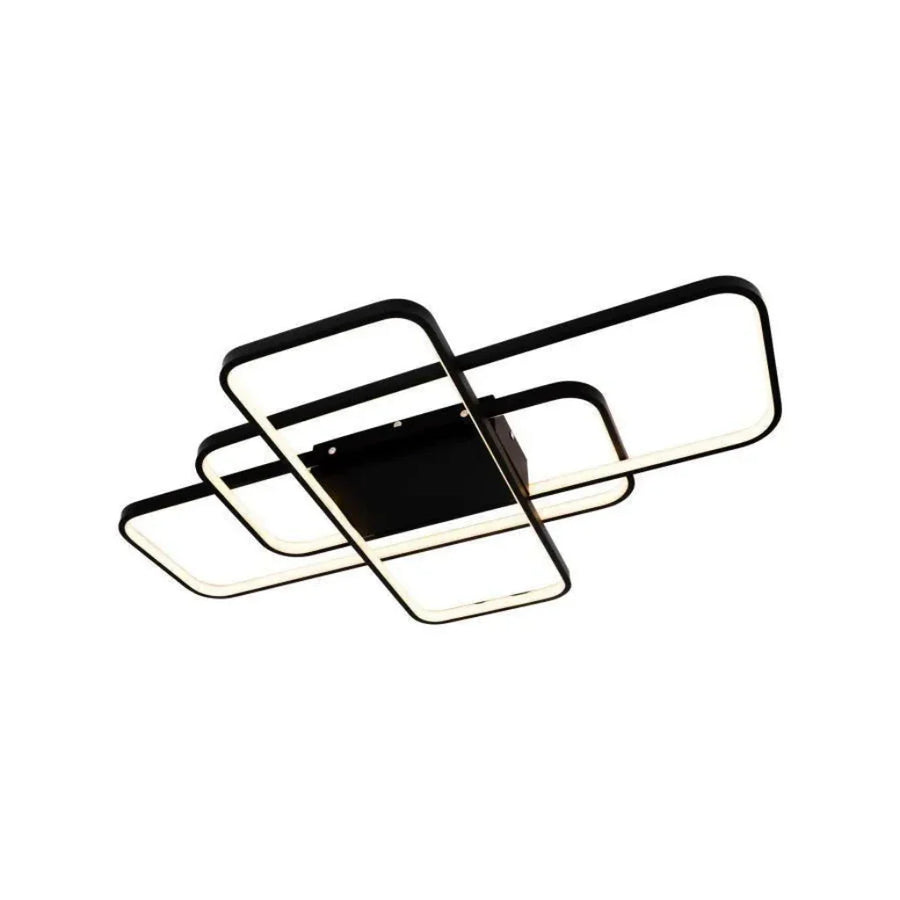 Lustra LED cu telecomanda AXIS 95W, 3 Elemente, lumina Rece/Calda/Neutra, Dimabila, Negru