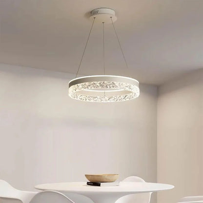 Lustra LED suspendata cu telecomanda BRINDA 124W, lumina Rece/Calda/Neutra, Dimabila, Alb, Inaltime Reglabila