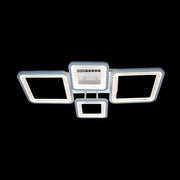 Lustra LED cu telecomanda ELLA 67W, 4 Patrate, lumina Rece/Calda/Neutra, Dimabila, Alb