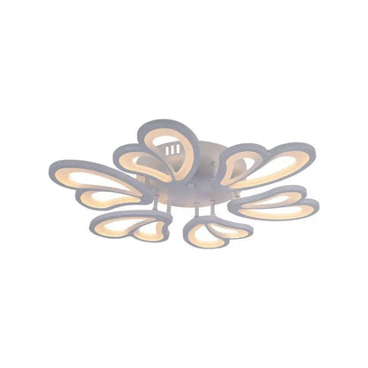 Lustra LED cu telecomanda BLOSSOM 78W, 6 Petale, Diametru 60cm,  lumina Rece/Calda/Neutra, Dimabila, Alb