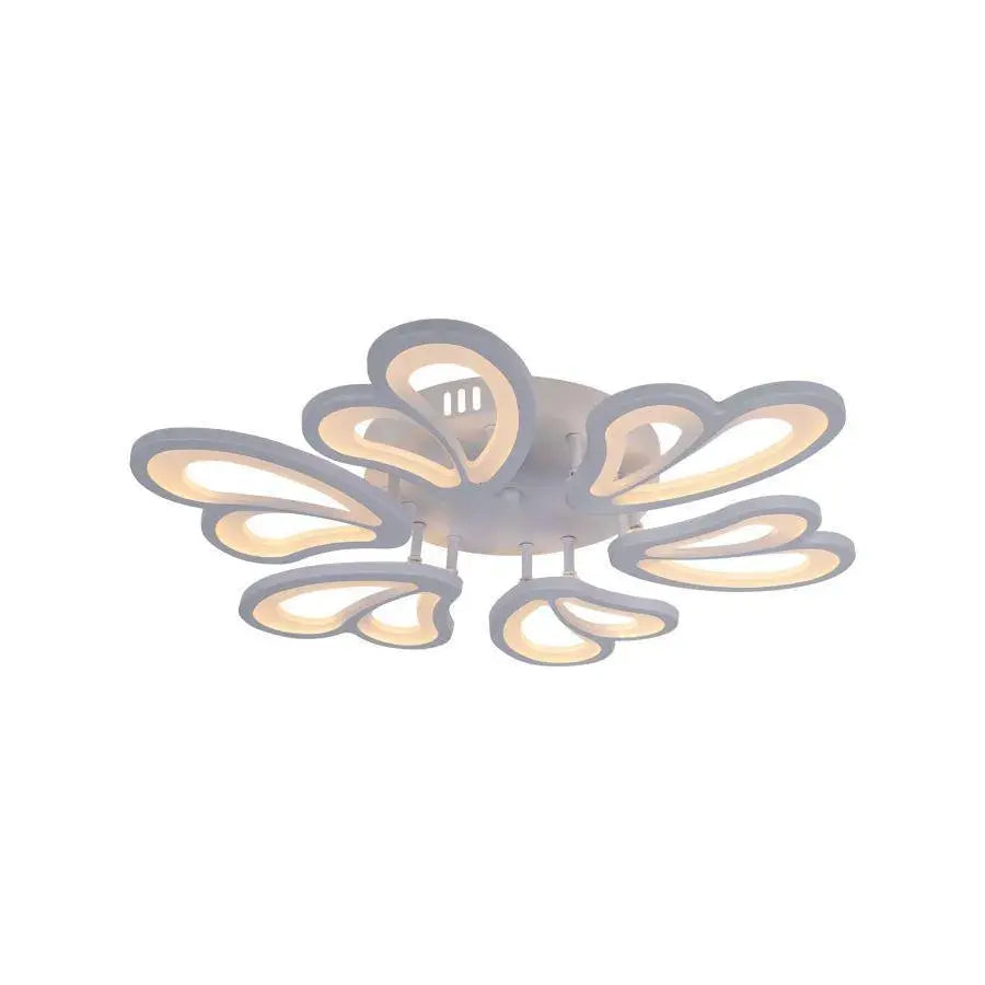 Lustra LED cu telecomanda BLOSSOM 78W, 6 Petale, Diametru 60cm,  lumina Rece/Calda/Neutra, Dimabila, Alb