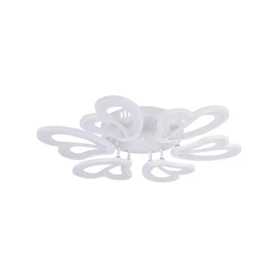 Lustra LED cu telecomanda BLOSSOM 78W, 6 Petale, Diametru 60cm,  lumina Rece/Calda/Neutra, Dimabila, Alb
