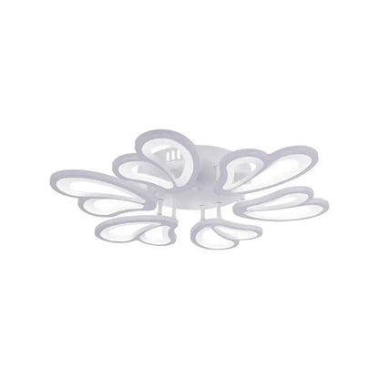 Lustra LED cu telecomanda BLOSSOM 78W, 6 Petale, Diametru 60cm,  lumina Rece/Calda/Neutra, Dimabila, Alb
