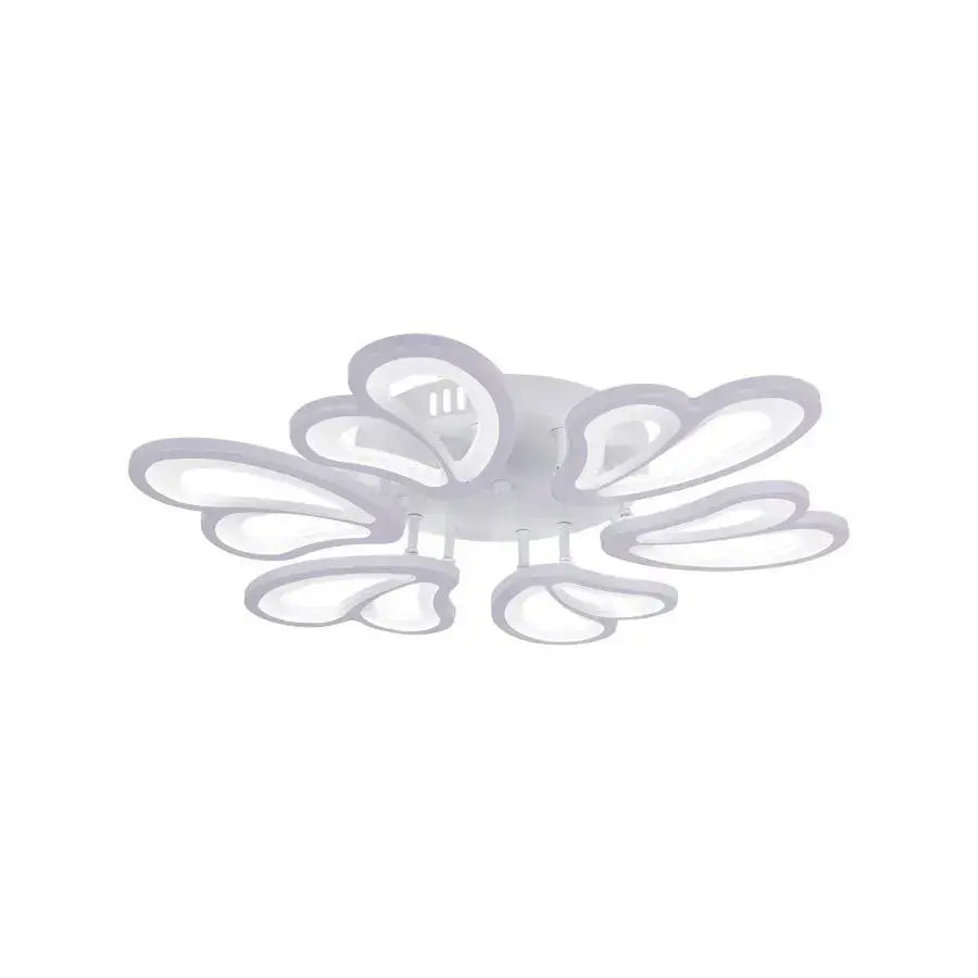 Lustra LED cu telecomanda BLOSSOM 78W, 6 Petale, Diametru 60cm,  lumina Rece/Calda/Neutra, Dimabila, Alb
