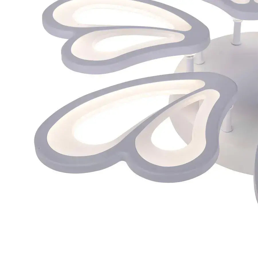 Lustra LED cu telecomanda BLOSSOM 78W, 6 Petale, Diametru 60cm,  lumina Rece/Calda/Neutra, Dimabila, Alb