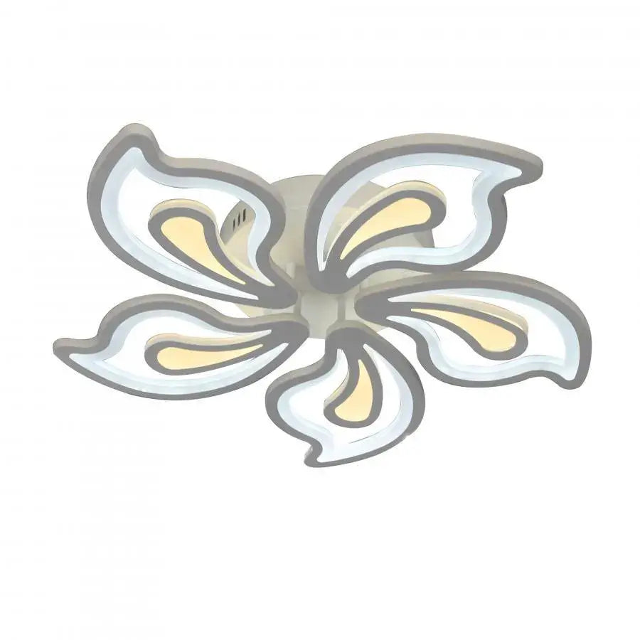 Lustra LED cu telecomanda GLORIOSA 95W, 5 Petale, lumina Rece/Calda/Neutra, Dimabila, Alb