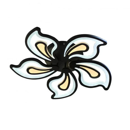 Lustra LED cu telecomanda GLORIOSA 150W, 5 Petale, lumina Rece/Calda/Neutra, Dimabila, Negru