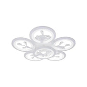 Lustra LED cu telecomanda si cristal DAISY 72W, 6 Elemente, lumina Rece/Calda/Neutra, Dimabila, Alb